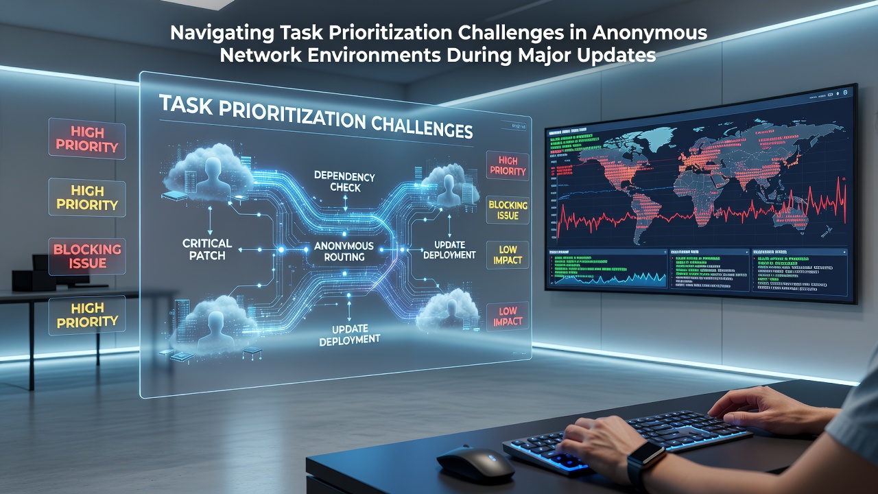 Navigating Task Prioritization Challenges in Anonymous Network Environments During Major Updates