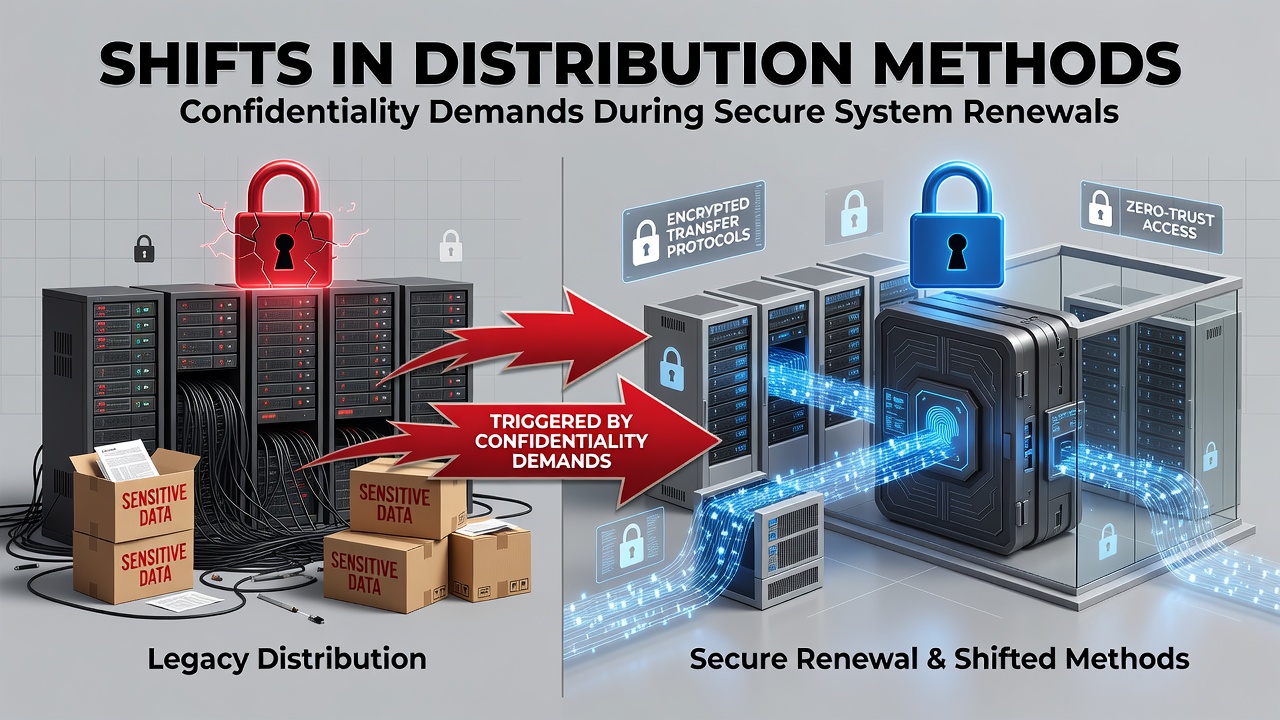 Shifts in Distribution Methods Triggered by Confidentiality Demands During Secure System Renewals